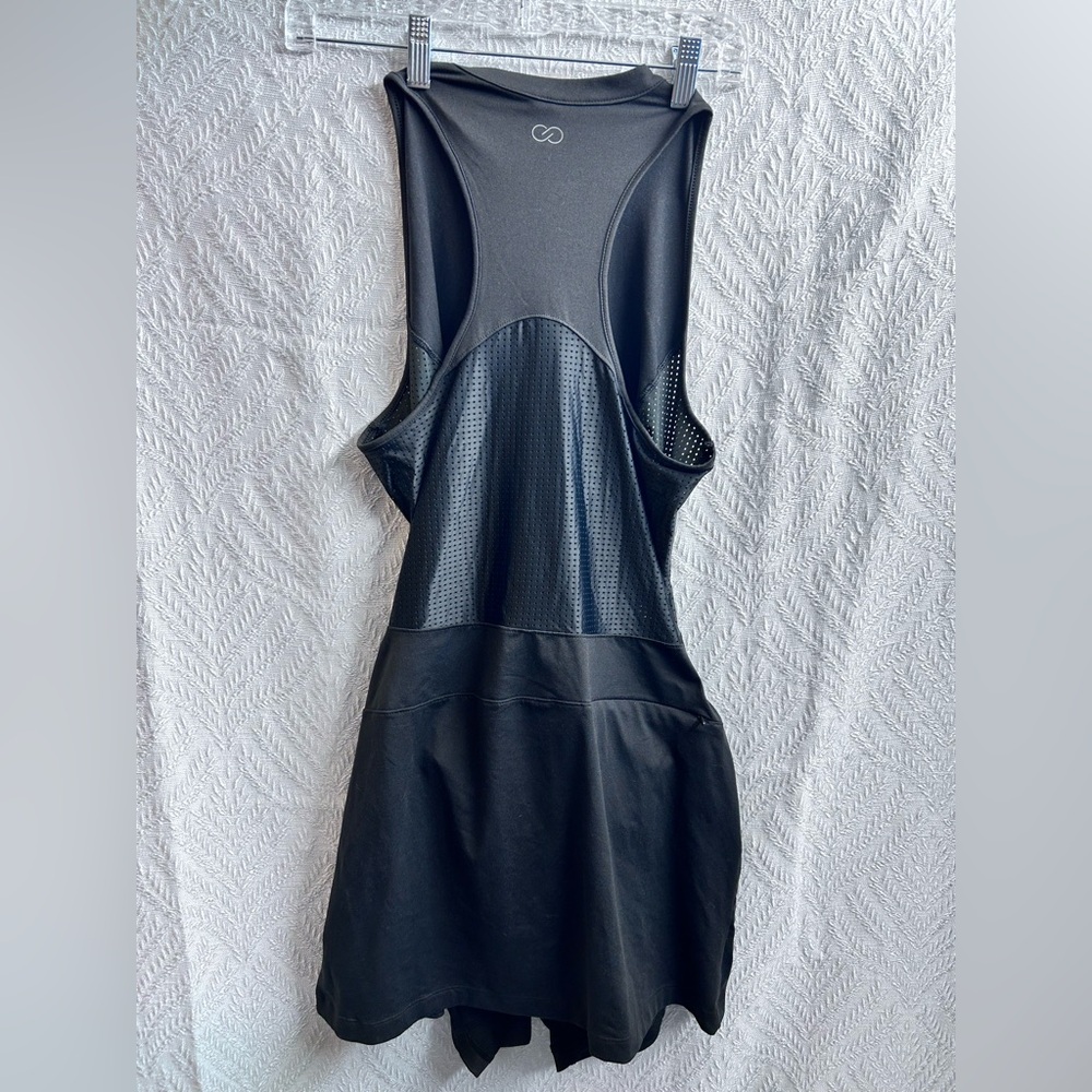 CALIA by Carrie Underwood Black Quarter-Zip Mesh Panel Tennis/Golf Dress - Picture 3 of 8